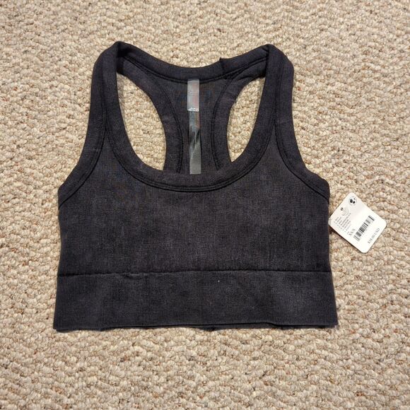 Free People Movement Go To Bra XS/S Washed Black Gym Yoga Active Athleisure - Picture 1 of 7